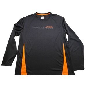 Harley-Davidson Mens XL Performance Long Sleeve Shirt Black Orange Pat Rogers NC